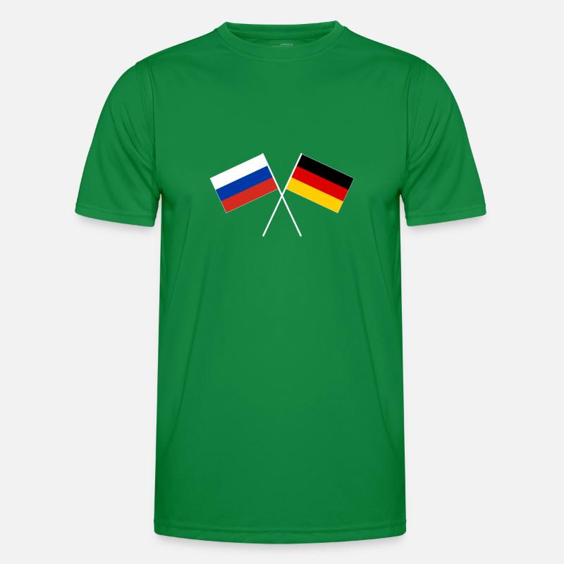 Russie allemagne traversé drapeau drapeau T-shirt sport Homme