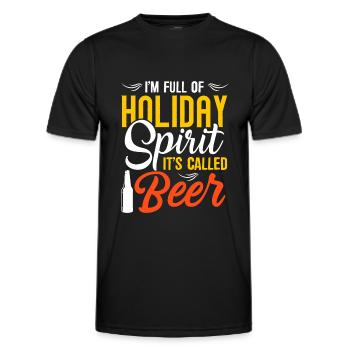 I'm full of holiday spirit It's called beer - Men's Functional T-Shirt - black - Front - AI Model Male 178 dark (178cm)