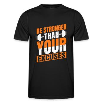 Soyez plus fort que vos excuses - Entraînement - T-shirt sport Homme - noir - Devant - AI Model Male 178 dark (178cm)
