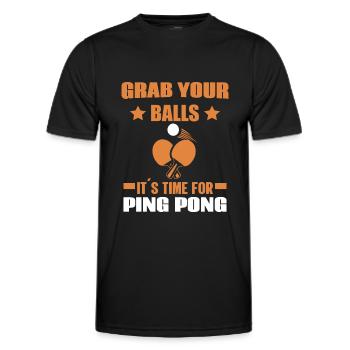 Schnapp Dir Deine Bälle Es Ist Zeit Für Ping Pong - Männer Funktions-T-Shirt - Schwarz - Vorne - AI Model Male 178 dark (178cm)