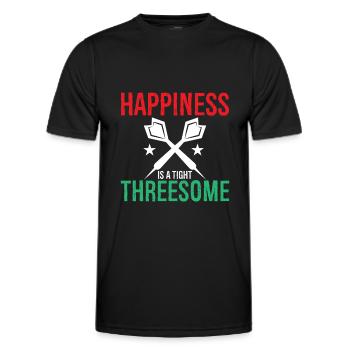 Glück Ist Ein Enger Dreier - Dart - Männer Funktions-T-Shirt - Schwarz - Vorne - AI Model Male 178 dark (178cm)