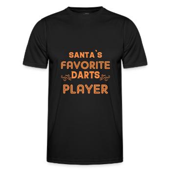 Der Beliebteste Dartspieler Des Weihnachtsmanns - Männer Funktions-T-Shirt - Schwarz - Vorne - AI Model Male 178 dark (178cm)