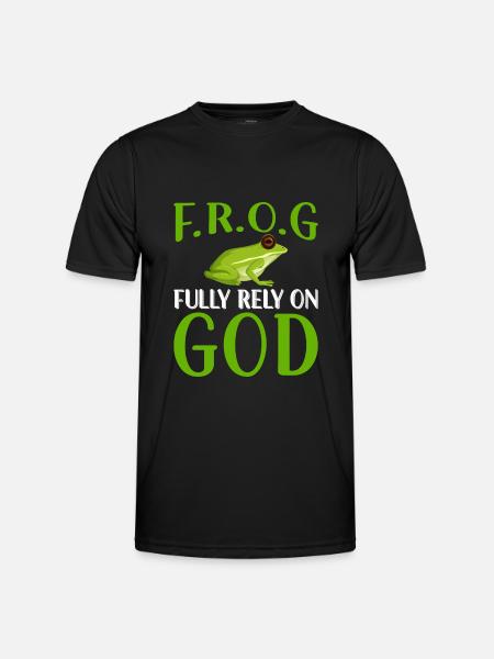 Rely fully on God - Frog - Men's Functional T-Shirt - black