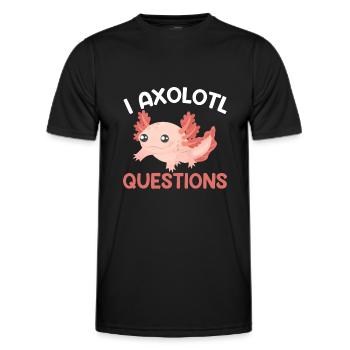 Ich Axolotl Frage - Lustige Axolotl - Männer Funktions-T-Shirt - Schwarz - Vorne - AI Model Male 178 dark (178cm)