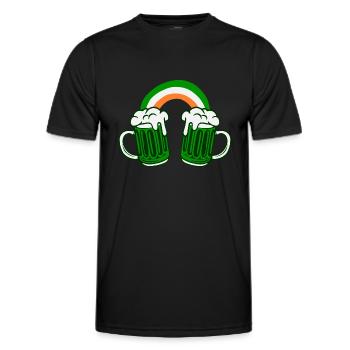 Irish Beer Ireland Flag St. Patrick's Day - Men's Functional T-Shirt - black - Front - AI Model Male 178 dark (178cm)