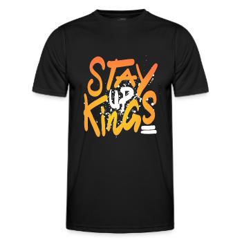 Stay Up Kings ! Only One Place - Men's Functional T-Shirt - black - Front - AI Model Male 178 dark (178cm)