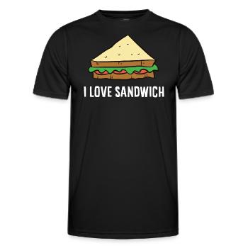 Sandwich - I love sandwiches - T-shirt sport Homme - noir - Devant - AI Model Male 178 dark (178cm)