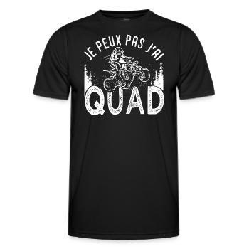 Quad je peux pas j ai quad atv quad quad moto - T-shirt sport Homme - noir - Devant - AI Model Male 178 dark (178cm)