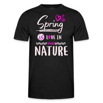 Le printemps, c’est l’amour dans la nature - T-shirt sport Homme - noir - Devant - AI Model Male 178 dark (178cm)