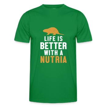 Life is Better with a Nutria Rodent Coypu - Men's Functional T-Shirt - kelly green - Front - AI Model Male 178 dark (178cm)