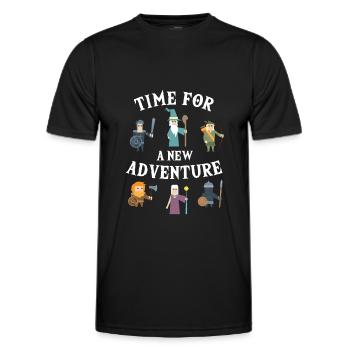 Time For New Adventure PnP RPG Jeu de rôle Pen - T-shirt sport Homme - noir - Devant - AI Model Male 178 dark (178cm)