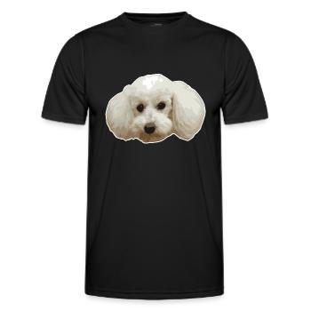 Caniche - Propriétaire de chien, chien, promenade - T-shirt sport Homme - noir - Devant - AI Model Male 178 dark (178cm)