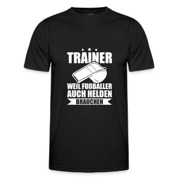 Fußball Verein Fußballtrainer Coach Trainer - Männer Funktions-T-Shirt - Schwarz - Vorne - AI Model Male 178 dark (178cm)