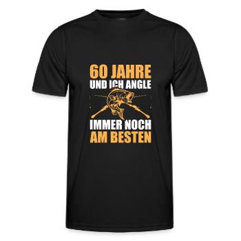 Angler 60. Geburtstag Geschenk - Männer Funktions-T-Shirt - Schwarz - Vorne - AI Model Male 178 dark (178cm)