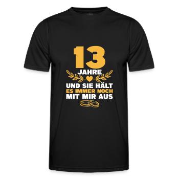 Veilchenhochzeit 13. Hochzeitstag Geschenk Mann - Männer Funktions-T-Shirt - Schwarz - Vorne - AI Model Male 178 dark (178cm)
