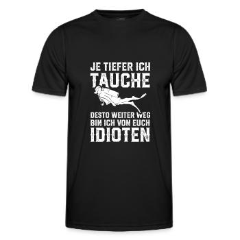 Tauchen Geschenk Männer Lustiger Taucher Spruch - Männer Funktions-T-Shirt - Schwarz - Vorne - AI Model Male 178 dark (178cm)