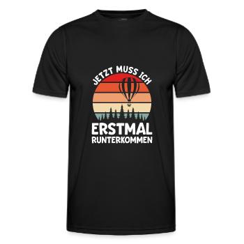 Heißluftballon Ballonfahrt Ballonfahrer Pilot - Männer Funktions-T-Shirt - Schwarz - Vorne - AI Model Male 178 dark (178cm)