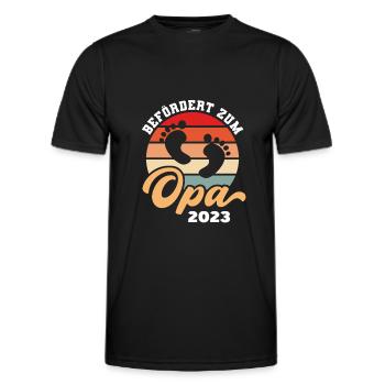 Befördert zum Opa 2023 Werdender Großvater - Männer Funktions-T-Shirt - Schwarz - Vorne - AI Model Male 178 dark (178cm)