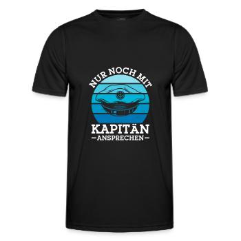 Kapitän Segler Kapitänsmütze Segeln - Männer Funktions-T-Shirt - Schwarz - Vorne - AI Model Male 178 dark (178cm)