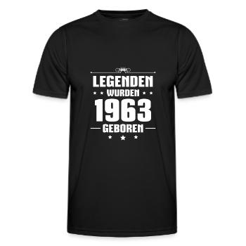 1963 Jahrgang 60. Geburtstag Geschenk - Männer Funktions-T-Shirt - Schwarz - Vorne - AI Model Male 178 dark (178cm)