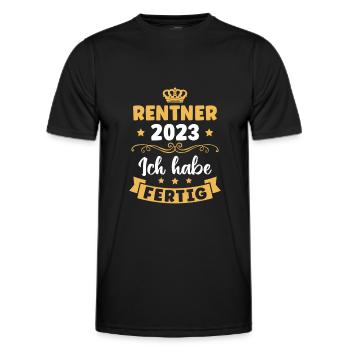 Rentner 2023 Ich habe Fertig Ruhestand Rente - Männer Funktions-T-Shirt - Schwarz - Vorne - AI Model Male 178 dark (178cm)