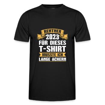 Rentner 2023 Lange Ackern Ruhestand Rente - Männer Funktions-T-Shirt - Schwarz - Vorne - AI Model Male 178 dark (178cm)