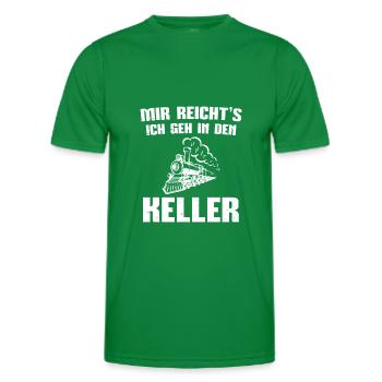 Modelleisenbahn Lok Modellbau Modelleisenbahner - Männer Funktions-T-Shirt - Kelly Green - Vorne - AI Model Male 178 dark (178cm)