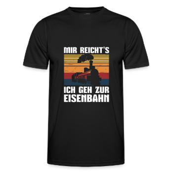 Modelleisenbahn Lok Modellbau Modelleisenbahner - Männer Funktions-T-Shirt - Schwarz - Vorne - AI Model Male 178 dark (178cm)