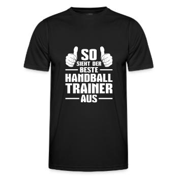Sportverein Coach Bester Handball Trainer Geschenk - Männer Funktions-T-Shirt - Schwarz - Vorne - AI Model Male 178 dark (178cm)