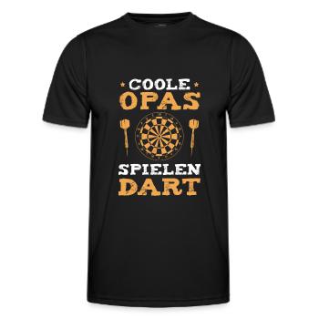 Coole Opas spielen Dart Vatertag Dartspieler - Männer Funktions-T-Shirt - Schwarz - Vorne - AI Model Male 178 dark (178cm)
