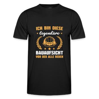 Bauleitung Baustelle Bauleiter Bauaufsicht - Männer Funktions-T-Shirt - Schwarz - Vorne - AI Model Male 178 dark (178cm)