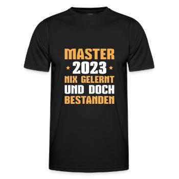 Master 2023 Bestandene Masterprüfung - Männer Funktions-T-Shirt - Schwarz - Vorne - AI Model Male 178 dark (178cm)