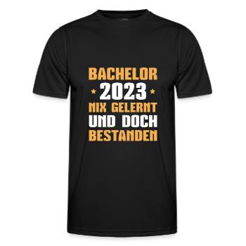Bachelor 2023 Bestandene Bachelorpüfung - Männer Funktions-T-Shirt - Schwarz - Vorne - AI Model Male 178 dark (178cm)