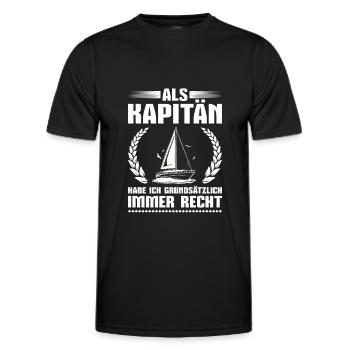 Segelboot Bootsfahrer Segler Spruch Kapitän - Männer Funktions-T-Shirt - Schwarz - Vorne - AI Model Male 178 dark (178cm)