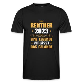 Rente 2023 Ruhestand Spruch Rentner - Männer Funktions-T-Shirt - Schwarz - Vorne - AI Model Male 178 dark (178cm)