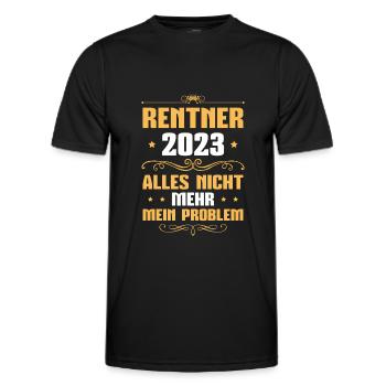 Rentner 2023 Arbeitskollege Ruhestand Rente - Männer Funktions-T-Shirt - Schwarz - Vorne - AI Model Male 178 dark (178cm)