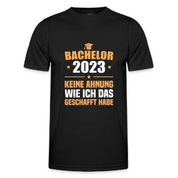 Bachelorprüfung 2023 bestanden Bachelor Abschluss - Männer Funktions-T-Shirt - Schwarz - Vorne - AI Model Male 178 dark (178cm)