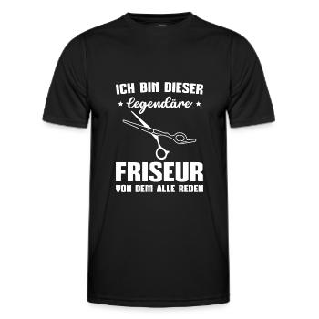 Friseursalon Haarstylist Frisör Legendärer Friseur - Männer Funktions-T-Shirt - Schwarz - Vorne - AI Model Male 178 dark (178cm)