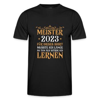 Fortbildung bestanden 2023 Meisterprüfung Meister - Männer Funktions-T-Shirt - Schwarz - Vorne - AI Model Male 178 dark (178cm)