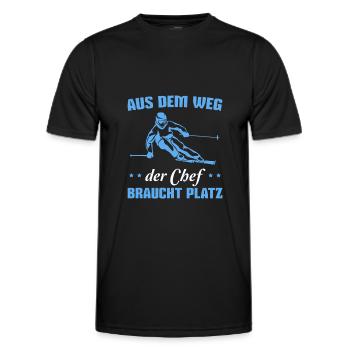 Skifahren Spruch Wintersport Skipiste Skifahrer - Männer Funktions-T-Shirt - Schwarz - Vorne - AI Model Male 178 dark (178cm)