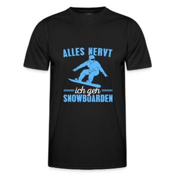 Snowboard Wintersport Snowboarder Geschenk - Männer Funktions-T-Shirt - Schwarz - Vorne - AI Model Male 178 dark (178cm)