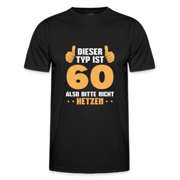 60 Jahre alt 60er Papa 60. Geburtstag Geschenkidee - Männer Funktions-T-Shirt - Schwarz - Vorne - AI Model Male 178 dark (178cm)