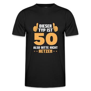 50 Jahre alt 50er Papa 50. Geburtstag Geschenkidee - Männer Funktions-T-Shirt - Schwarz - Vorne - AI Model Male 178 dark (178cm)