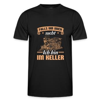 Modelleisenbahn Dampflok Modelleisenbahner - Männer Funktions-T-Shirt - Schwarz - Vorne - AI Model Male 178 dark (178cm)