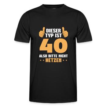 40 Jahre alt 40er Papa 40. Geburtstag Geschenkidee - Männer Funktions-T-Shirt - Schwarz - Vorne - AI Model Male 178 dark (178cm)
