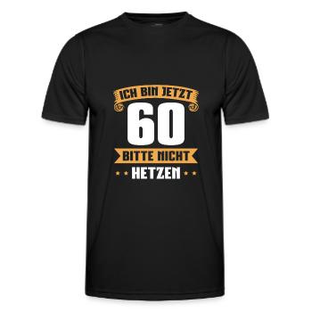 60er Papa 60 Jahre alt 60. Geburtstag Geschenkidee - Männer Funktions-T-Shirt - Schwarz - Vorne - AI Model Male 178 dark (178cm)