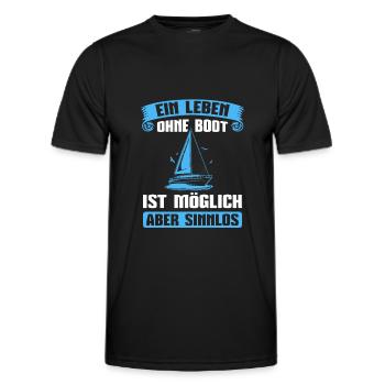 Segeln Segelboot Kapitän Segler Bootsbesitzer - Männer Funktions-T-Shirt - Schwarz - Vorne - AI Model Male 178 dark (178cm)