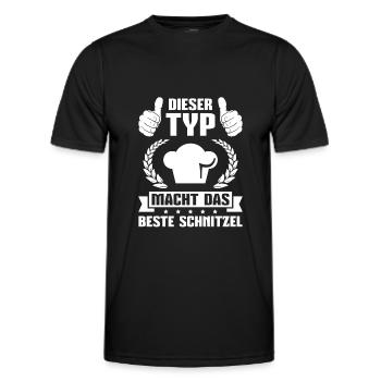 Kochen Schnitzel Koch Hobbykoch - Männer Funktions-T-Shirt - Schwarz - Vorne - AI Model Male 178 dark (178cm)