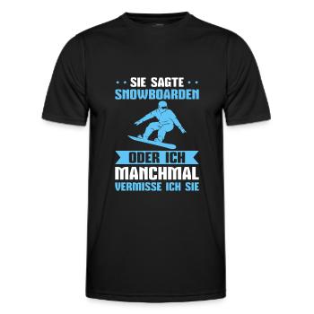 Snowboard Wintersport Snowboarder - Männer Funktions-T-Shirt - Schwarz - Vorne - AI Model Male 178 dark (178cm)