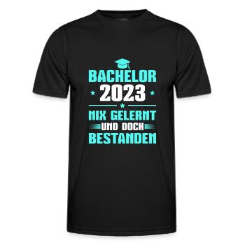 Bachelor 2023 Bestandene Bachelorprüfung Geschenk - Männer Funktions-T-Shirt - Schwarz - Vorne - AI Model Male 178 dark (178cm)